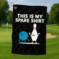 Funny Bowling Tee Spare Golf Towel thumb 1