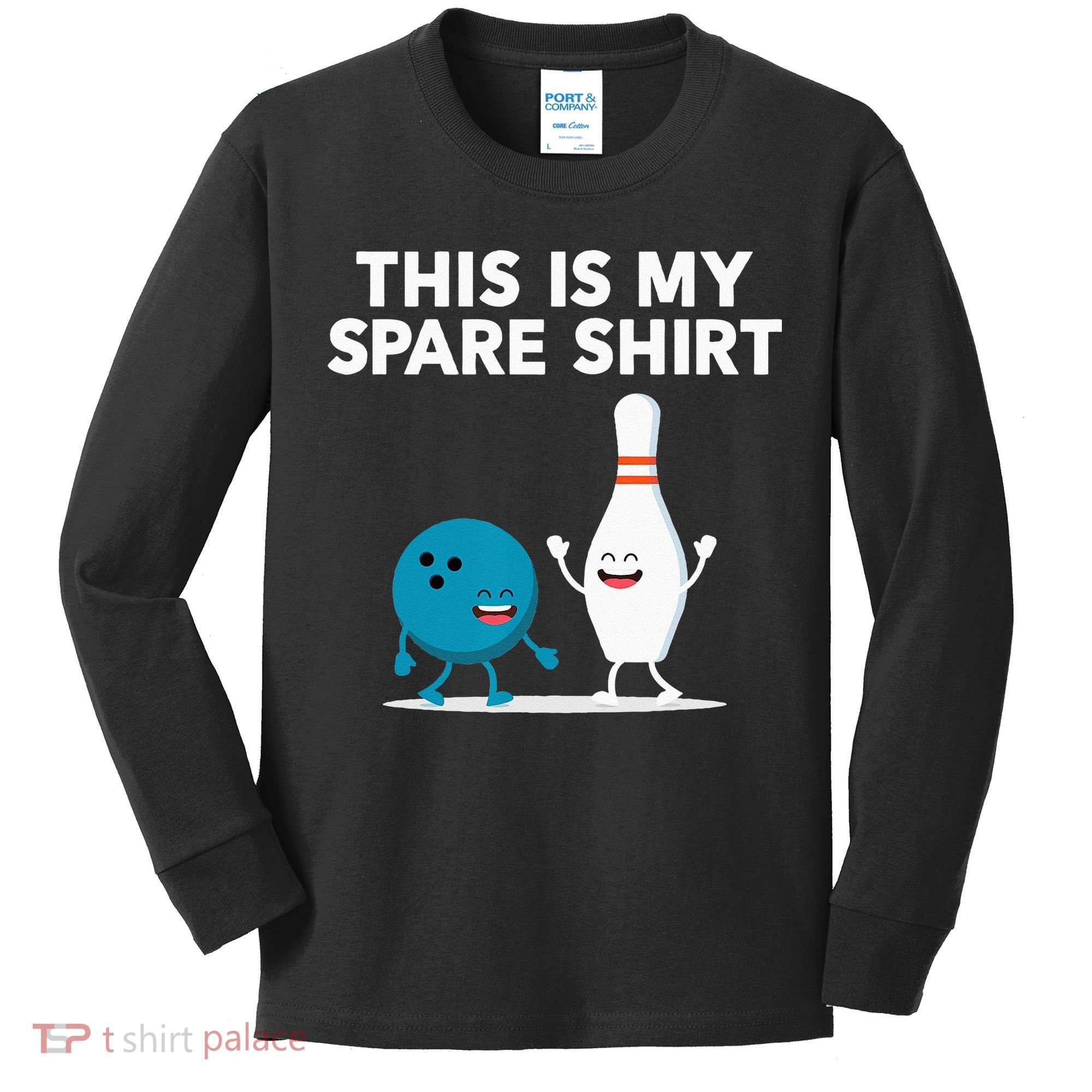 Funny Bowling Tee Spare Kids Long Sleeve Shirt