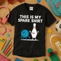 Funny Bowling Tee Spare Kids T-Shirt thumb 3