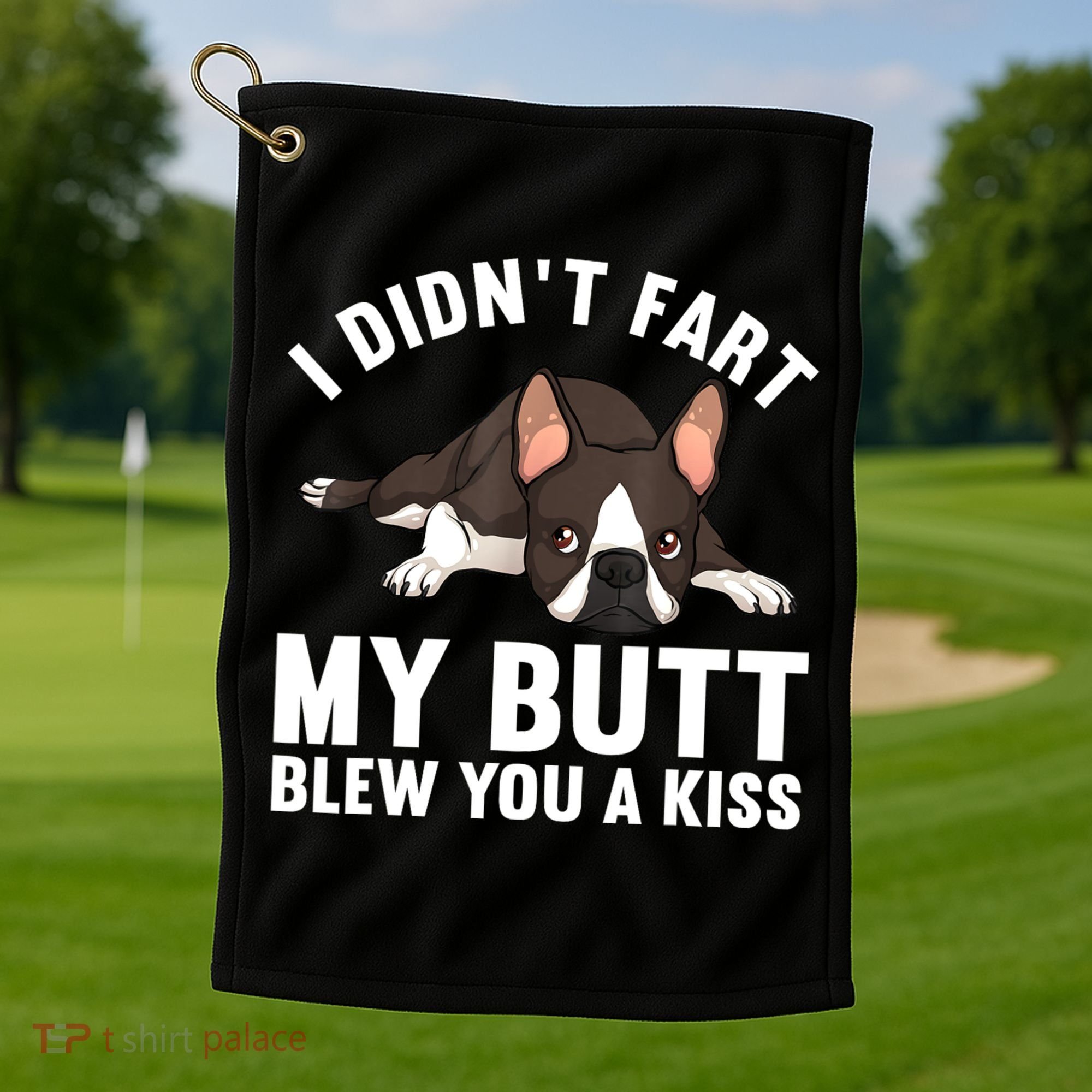 Funny Boston Terrier Art For Boston Terrier Lovers Golf Towel