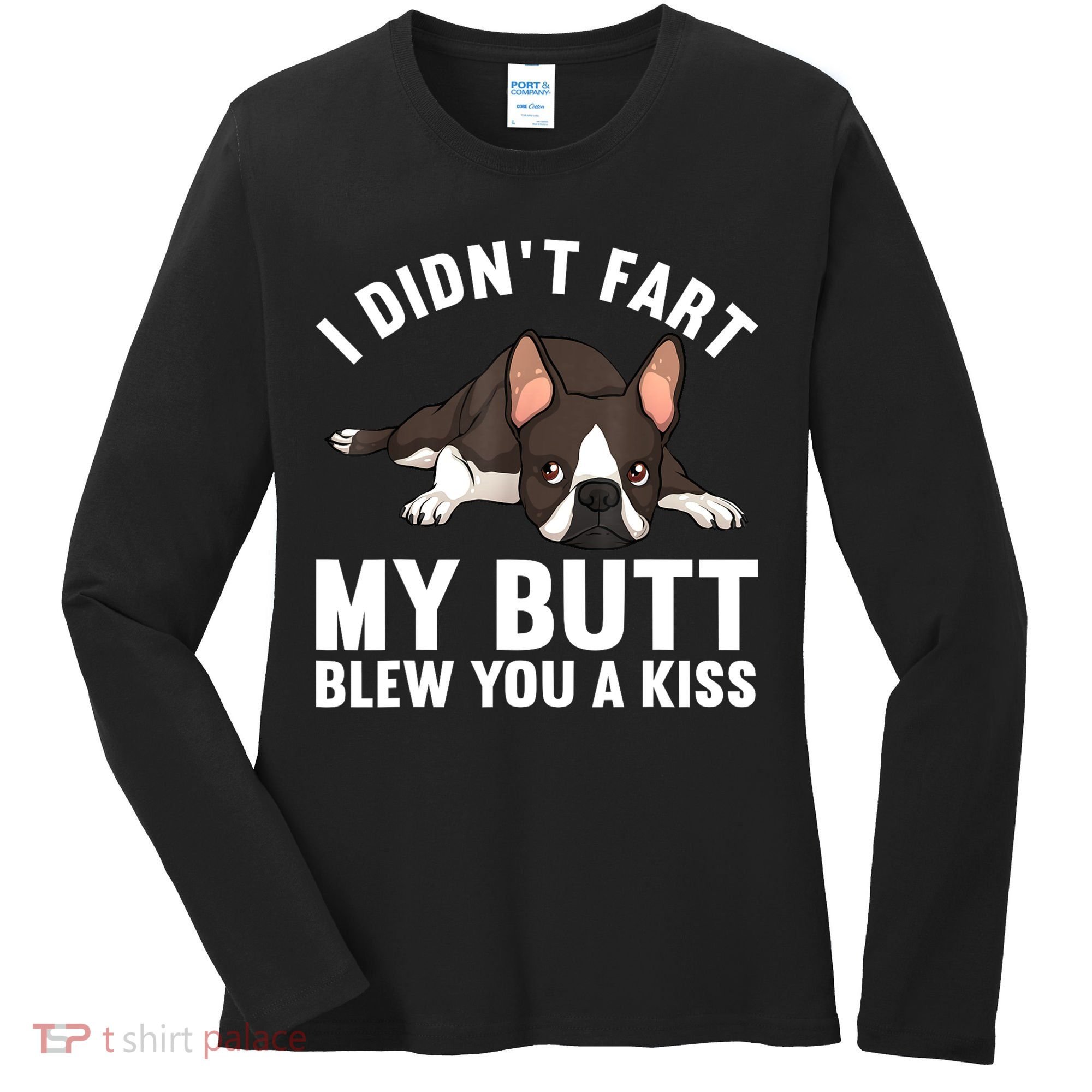 Funny Boston Terrier Art For Boston Terrier Lovers Women's Long Sleeve Shirt