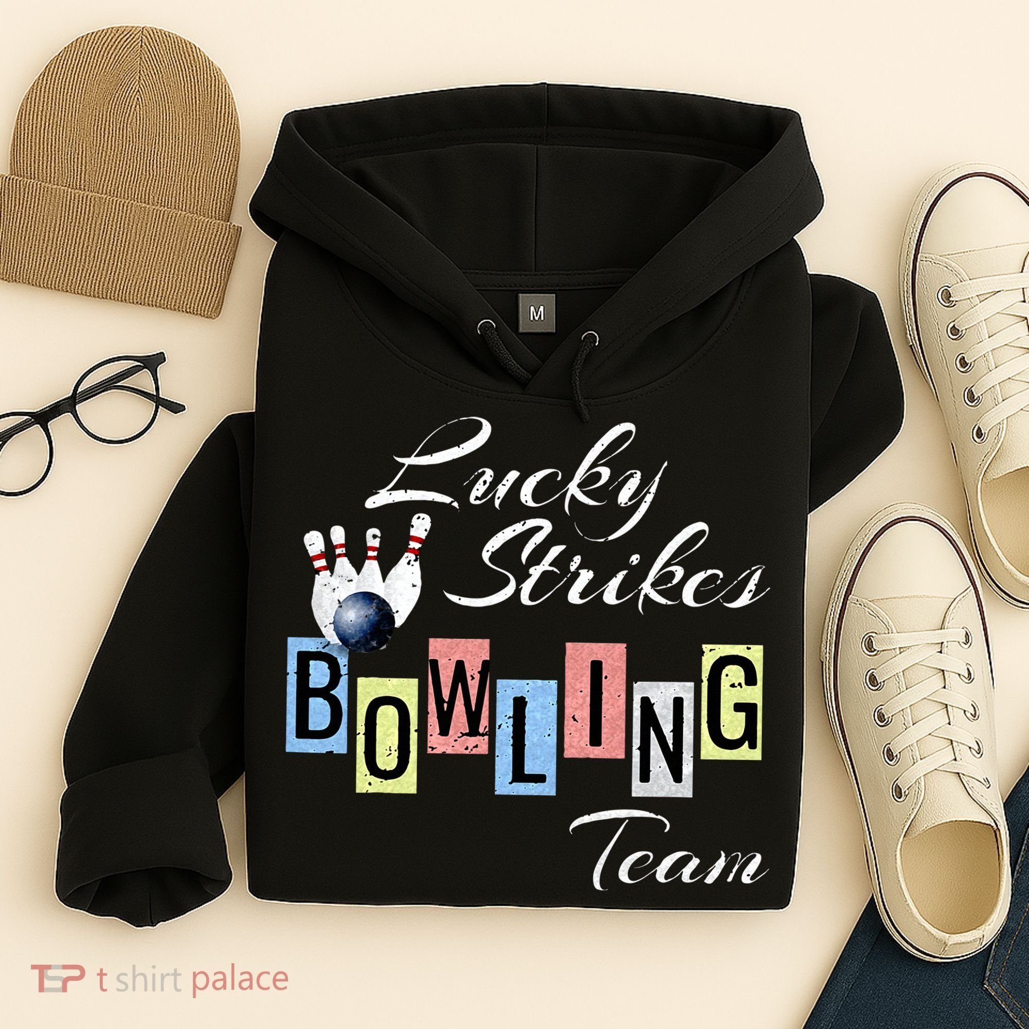 Funny Bowling Team Lucky Strikes Fun Bowler League Hoodie