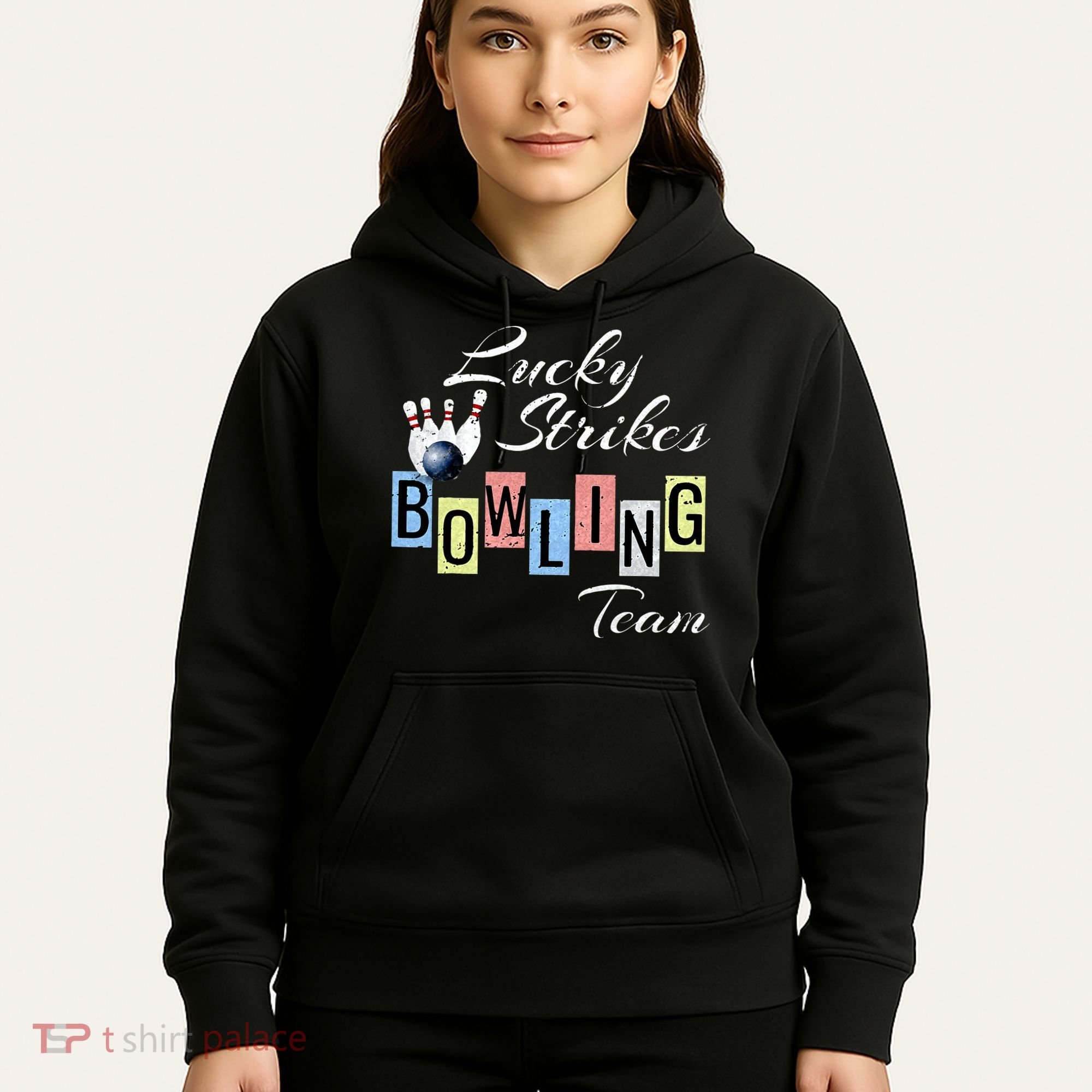 Funny Bowling Team Lucky Strikes Fun Bowler League Hoodie