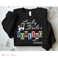 Funny Bowling Team Lucky Strikes Fun Bowler League Sweatshirt thumb 2