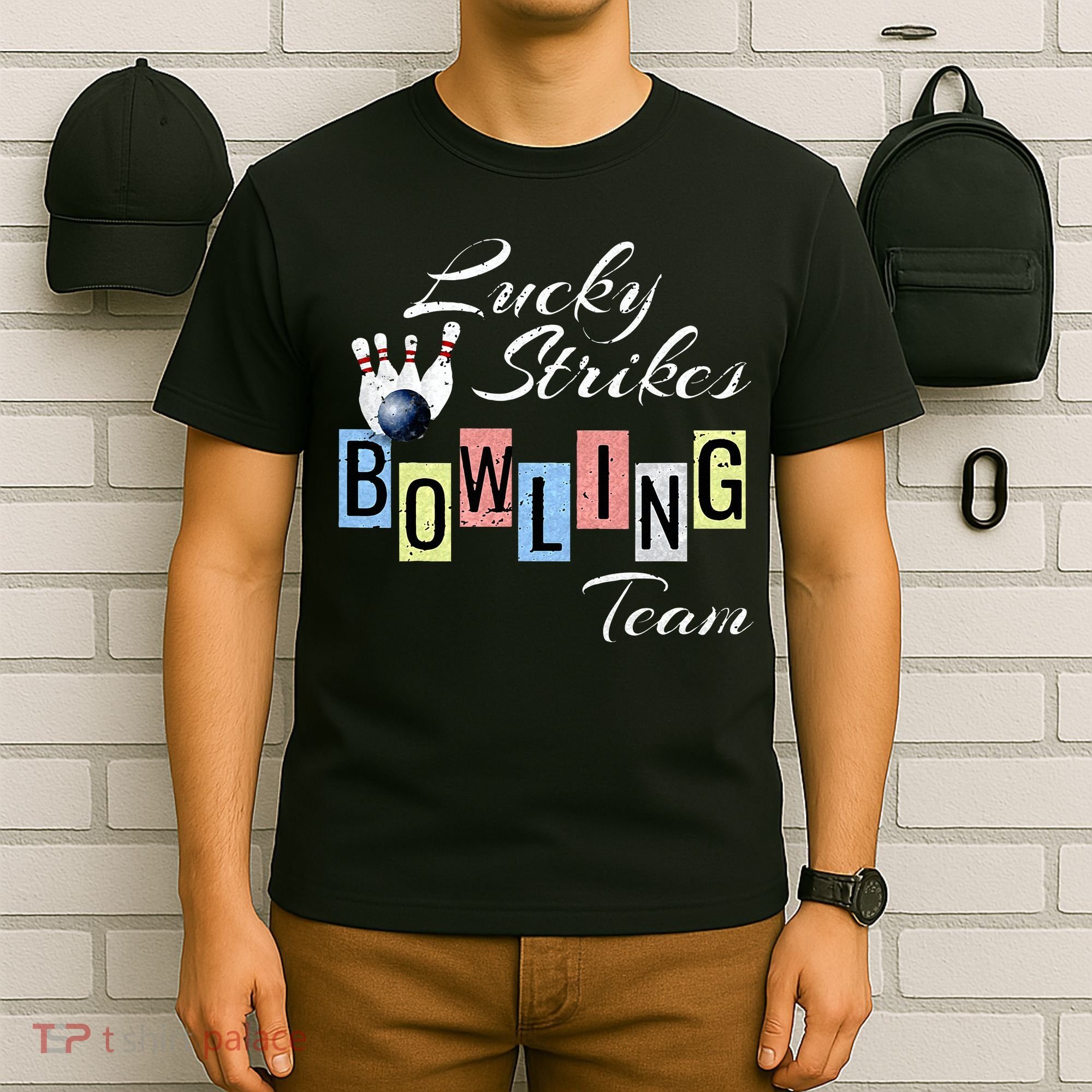 Funny Bowling Team Lucky Strikes Fun Bowler League T-Shirt