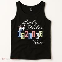 Funny Bowling Team Lucky Strikes Fun Bowler League Tank Top thumb 2
