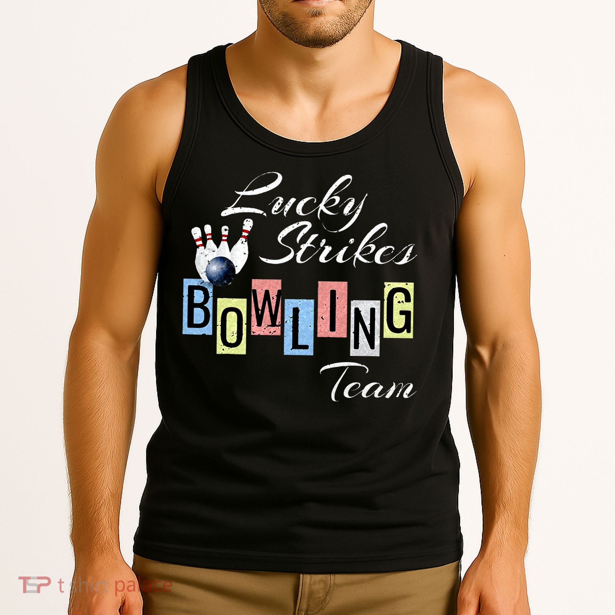 Funny Bowling Team Lucky Strikes Fun Bowler League Tank Top