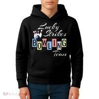 Funny Bowling Team Lucky Strikes Fun Bowler League Kids Hoodie thumb 4