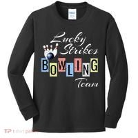 Funny Bowling Team Lucky Strikes Fun Bowler League Kids Long Sleeve Shirt thumb 0