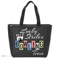 Funny Bowling Team Lucky Strikes Fun Bowler League Tote Bag thumb 0