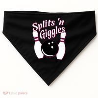 Funny Bowling Team Splits N Giggles USA-Made Doggie Bandana thumb 0