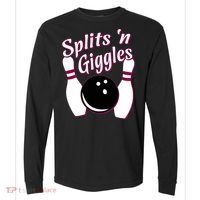Funny Bowling Team Splits N Giggles Comfort Colors Heavyweight Long Sleeve T-Shirt thumb 0