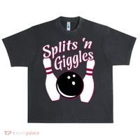 Funny Bowling Team Splits N Giggles Urban Oversized Heavyweight T-Shirt thumb 0