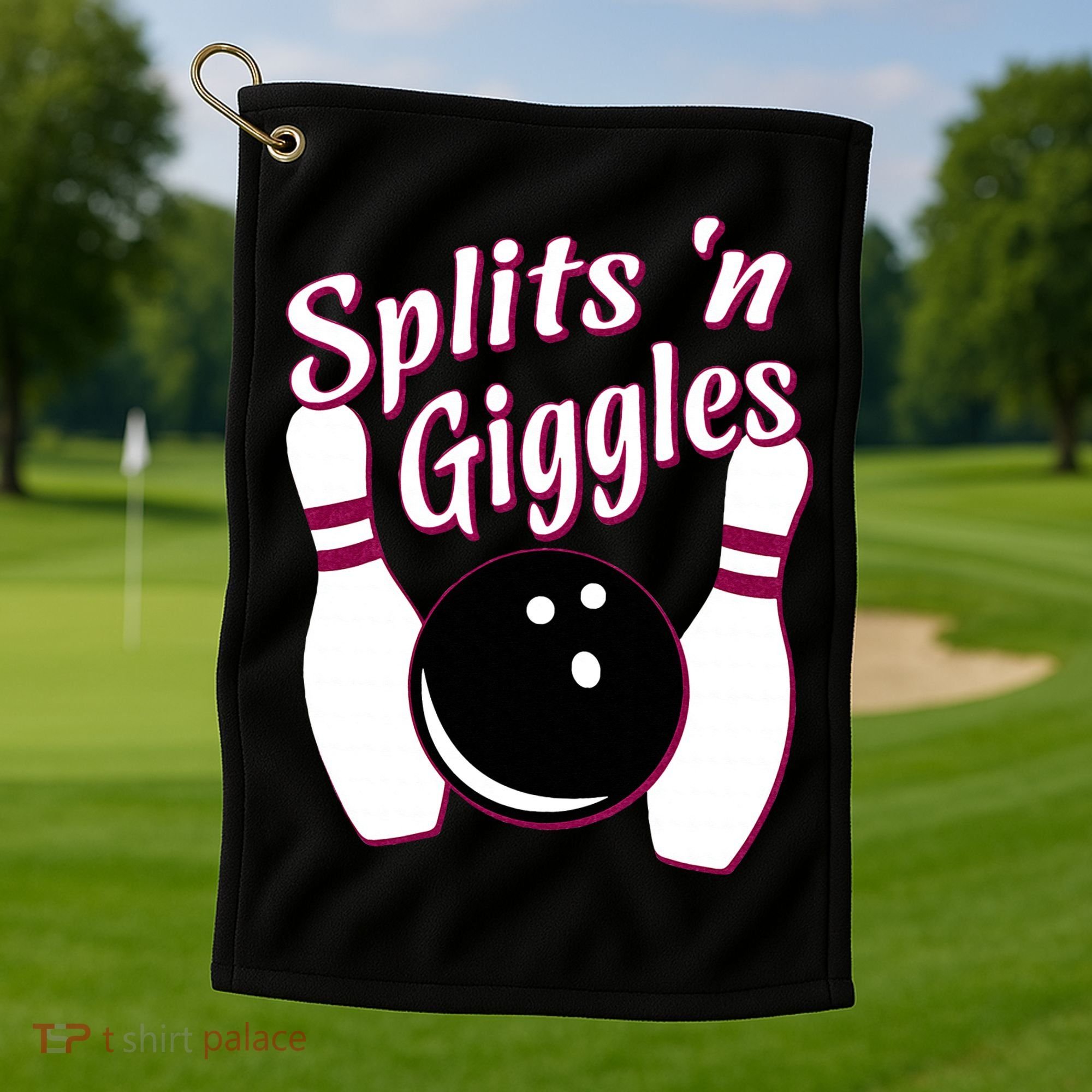 Funny Bowling Team Splits N Giggles Golf Towel