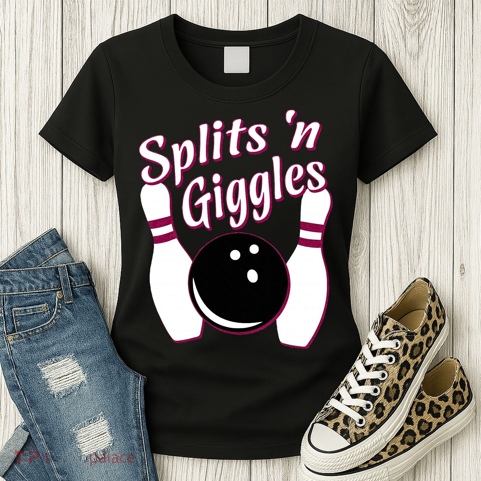 Funny Bowling Team Splits N Giggles Women's T-Shirt