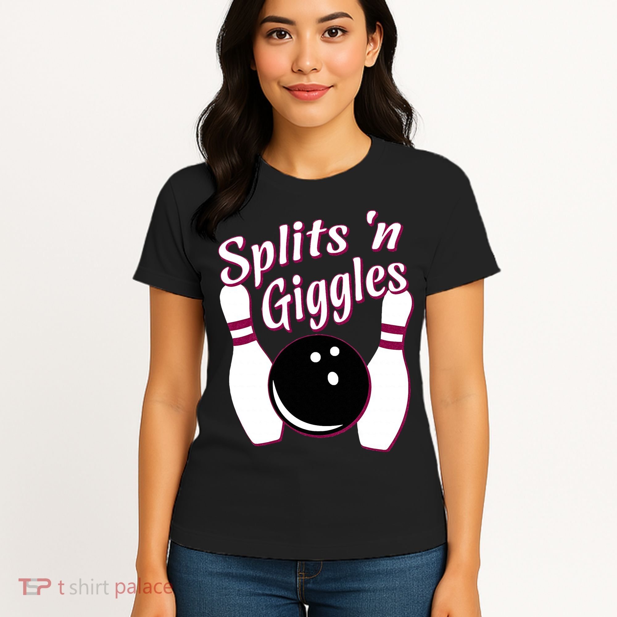 Funny Bowling Team Splits N Giggles Women's T-Shirt