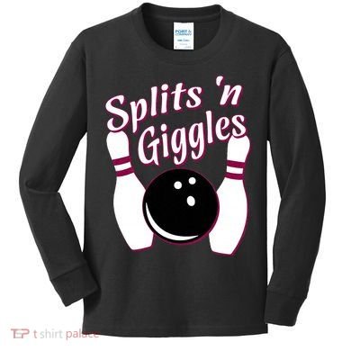 Funny Bowling Team Splits N Giggles Kids Long Sleeve Shirt