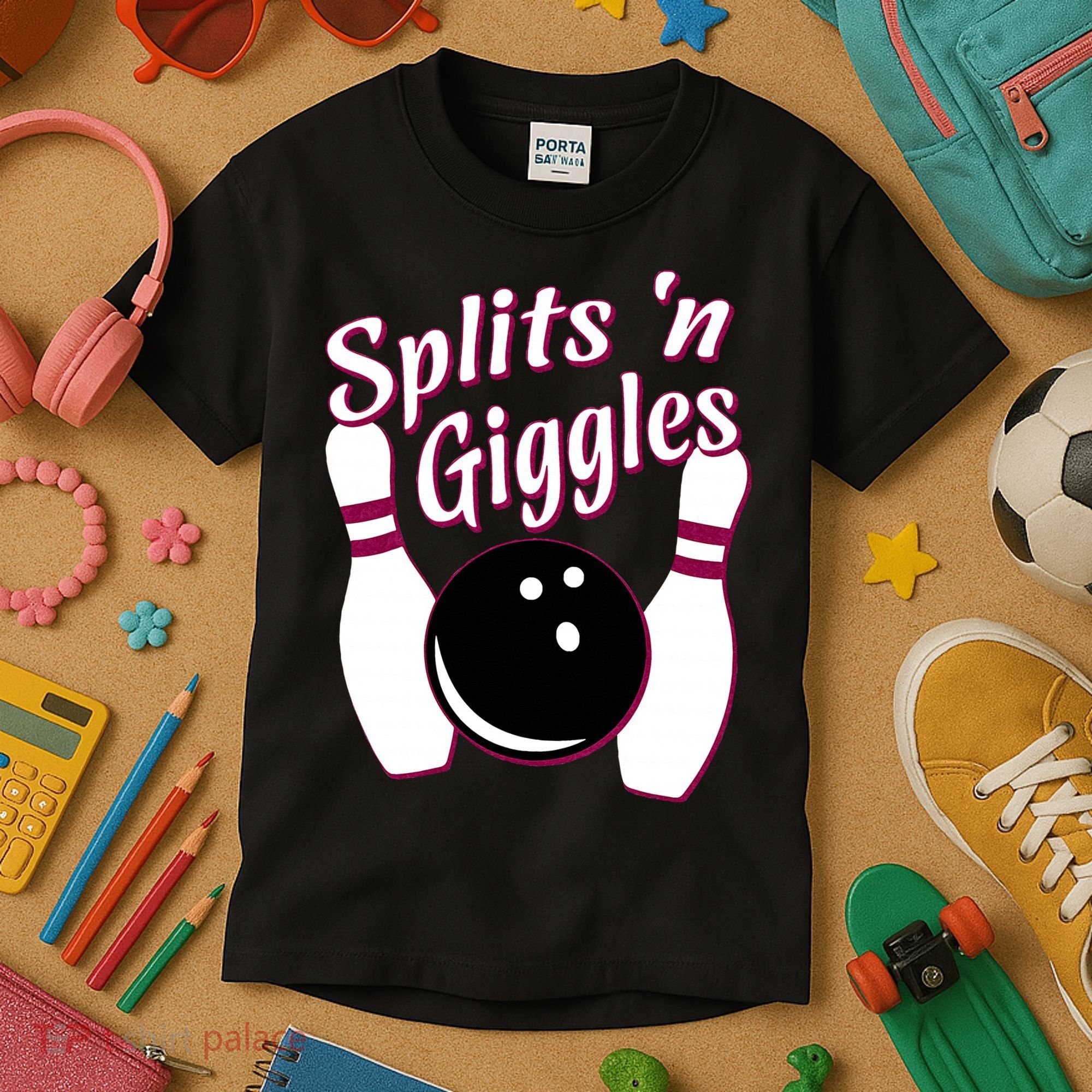 Funny Bowling Team Splits N Giggles Kids T-Shirt
