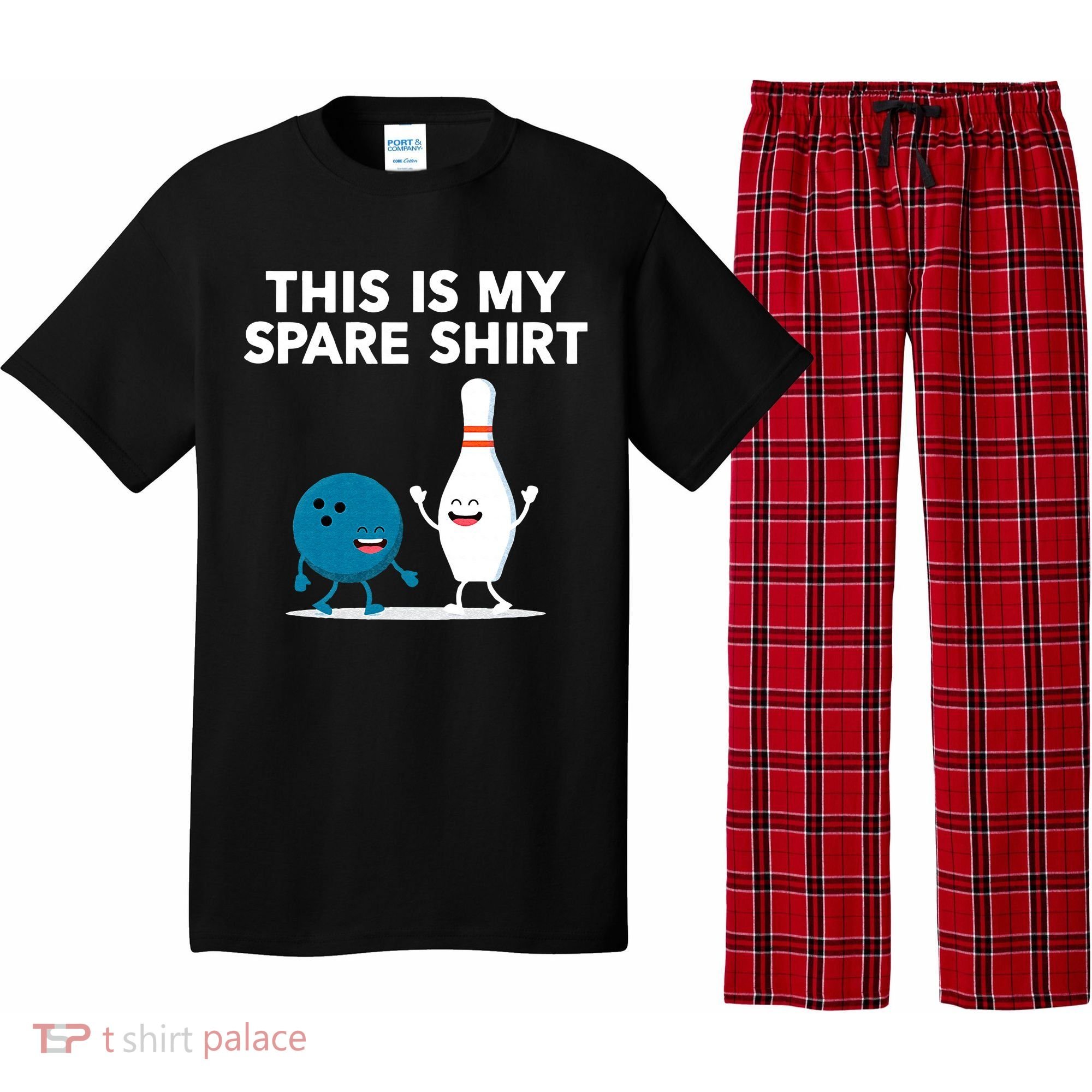 Funny Bowling Tee For Men Women & Spare Pajama Set