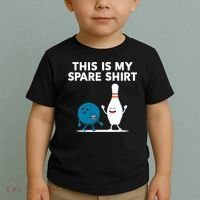 Funny Bowling Tee For Men Women & Spare Toddler T-Shirt thumb 2