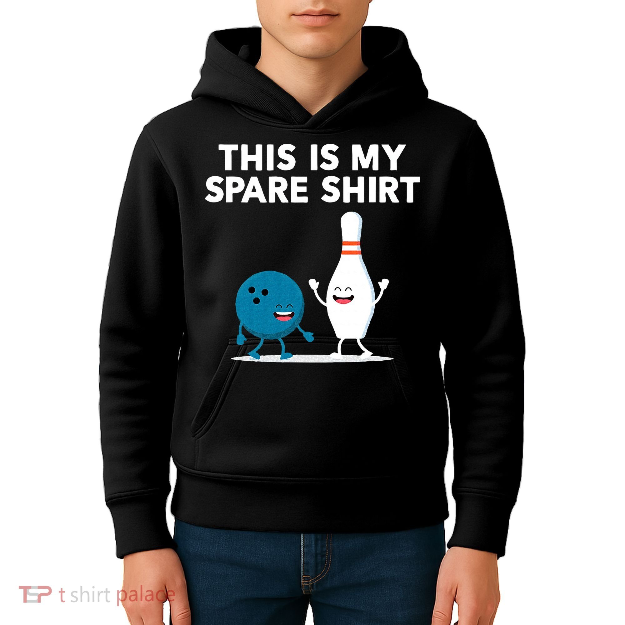 Funny Bowling Tee For Men Women & Spare Kids Hoodie