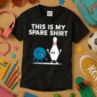 Funny Bowling Tee For Men Women & Spare Kids T-Shirt thumb 3