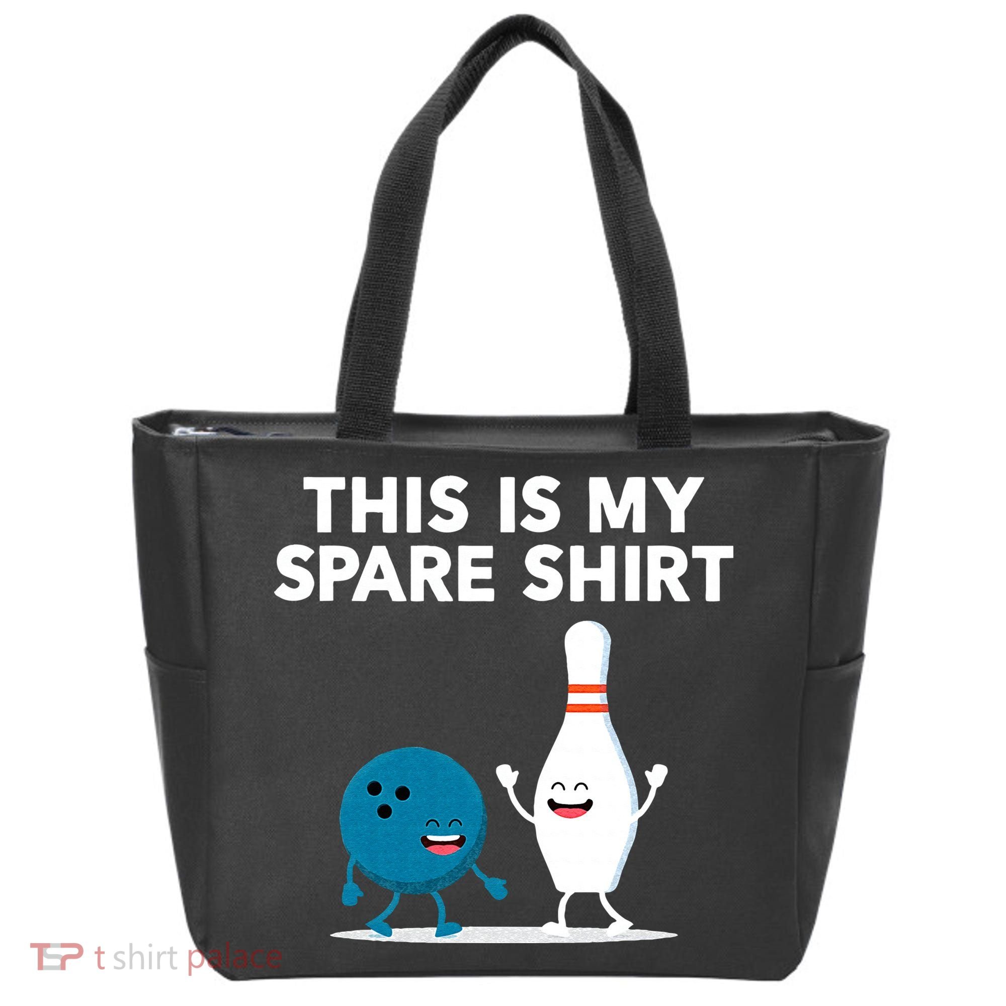 Funny Bowling Tee For Men Women & Spare Tote Bag