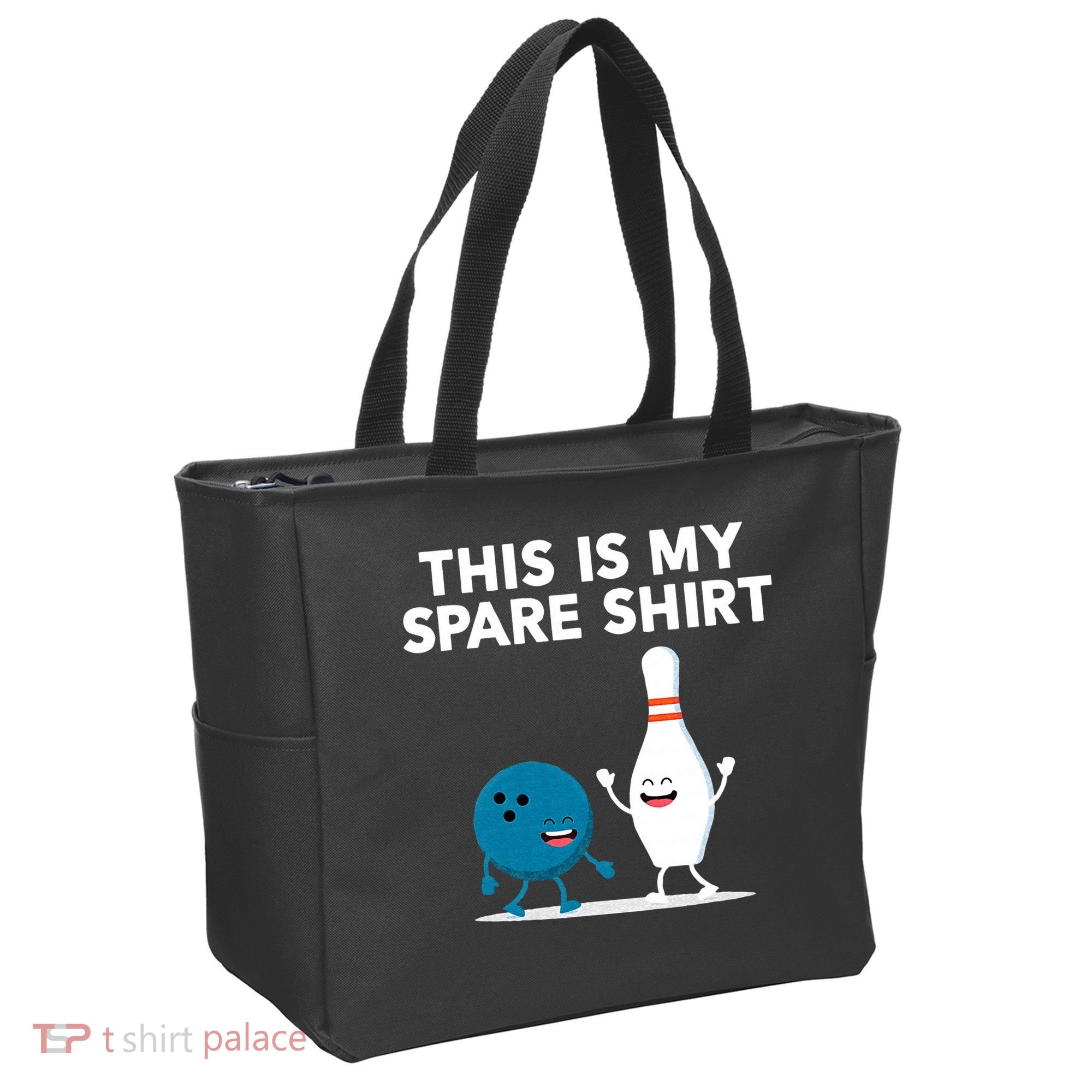 Funny Bowling Tee For Men Women & Spare Tote Bag