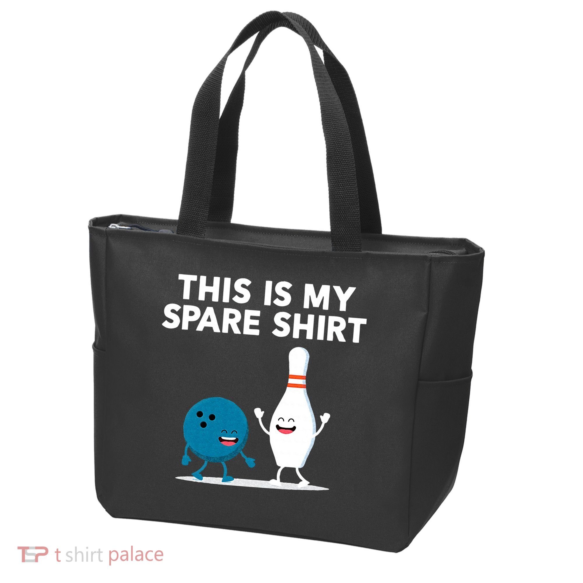 Funny Bowling Tee For Men Women & Spare Tote Bag