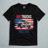 Funny Big Trucks Matter Love Lifted Truck American Flag T-Shirt thumb 5