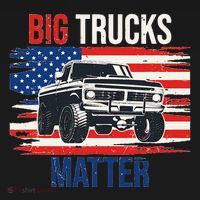 Funny Big Trucks Matter Love Lifted Truck American Flag T-Shirt thumb 7