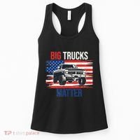 Funny Big Trucks Matter Love Lifted Truck American Flag Women's Tank Top thumb 0