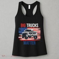 Funny Big Trucks Matter Love Lifted Truck American Flag Women's Tank Top thumb 3
