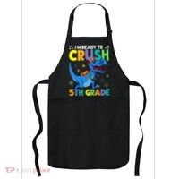 Funny Back To School I'm Ready To Crush 5th Grade Dinosaur Apron thumb 0