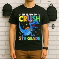 Funny Back To School I'm Ready To Crush 5th Grade Dinosaur T-Shirt thumb 6