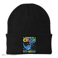 Funny Back To School I'm Ready To Crush 5th Grade Dinosaur Beanie thumb 0
