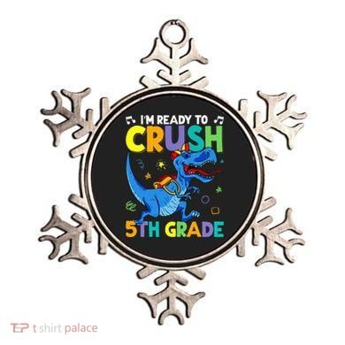 Funny Back To School I'm Ready To Crush 5th Grade Dinosaur Ornament