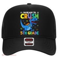 Funny Back To School I'm Ready To Crush 5th Grade Dinosaur Hat thumb 0