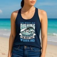 Fishing Better Than Working Women's Tank Top thumb 2