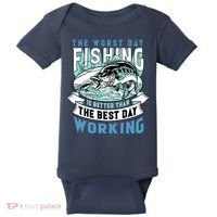 Fishing Better Than Working Baby Bodysuit thumb 0