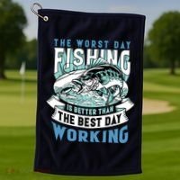 Fishing Better Than Working Golf Towel thumb 1