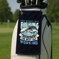 Fishing Better Than Working Golf Towel thumb 2