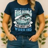 Fishing Better Than Working Women's T-Shirt thumb 2
