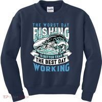 Fishing Better Than Working Kids Sweatshirt thumb 0
