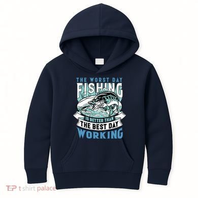 Fishing Better Than Working Kids Hoodie