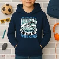 Fishing Better Than Working Kids Hoodie thumb 2