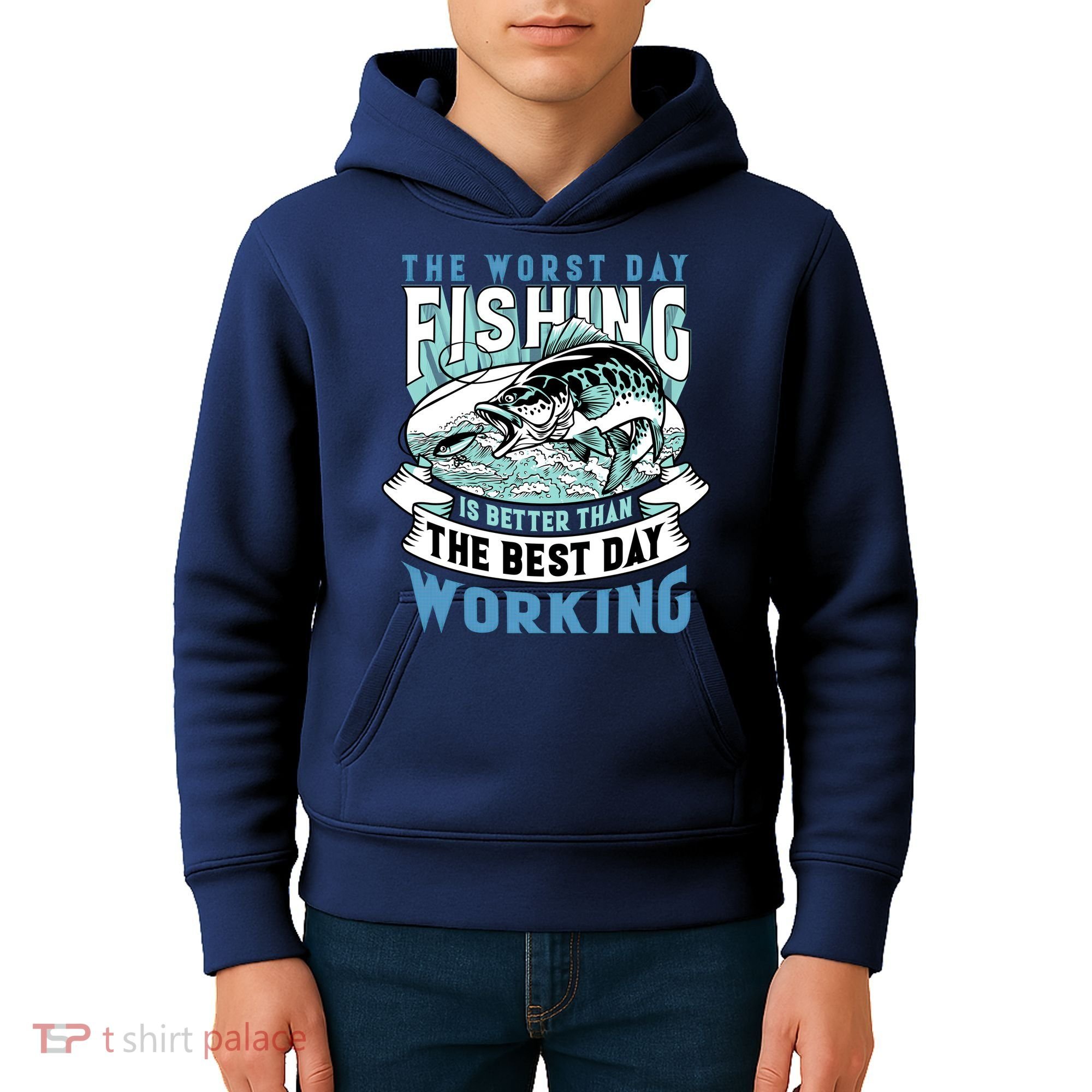 Fishing Better Than Working Kids Hoodie