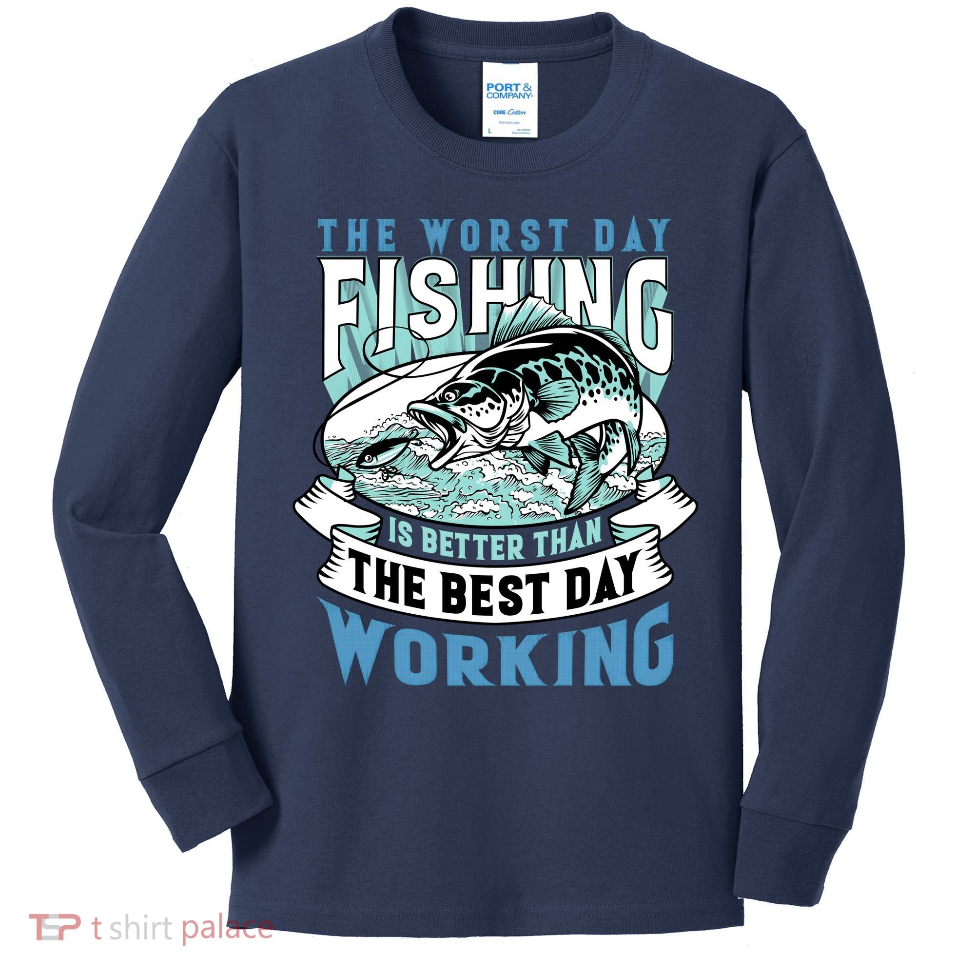 Fishing Better Than Working Kids Long Sleeve Shirt
