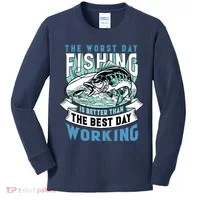 Fishing Better Than Working Kids Long Sleeve Shirt thumb 0