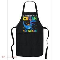 Funny Back To School I'm Ready To Crush 1st Grade Dinosaur Apron thumb 0